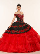 Red Off the Shoulder Quinceanera Dresses with Appliques - KissProm