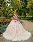 Romantic Heart Off - the - Shoulder Tulle Quinceañera Dress - KissProm
