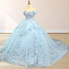 Romantic Sleeveless Beading Quinceanera Dresses with 3D Flower Appliques - KissProm