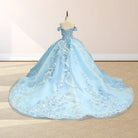 Romantic Sleeveless Beading Quinceanera Dresses with 3D Flower Appliques - KissProm