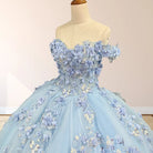 Romantic Sleeveless Beading Quinceanera Dresses with 3D Flower Appliques - KissProm