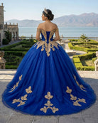 Royal Blue Off the Shoulder Quinceanera Dresses with Appliques - KissProm