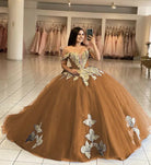 Royal Blue Off the Shoulder Quinceanera Dresses with Appliques - KissProm