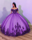Fiora | Royal Blue Tulle Off the Shoulder Quinceanera Dress