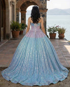 Simple Sequined Shimmer Party Dress with Train - KissProm