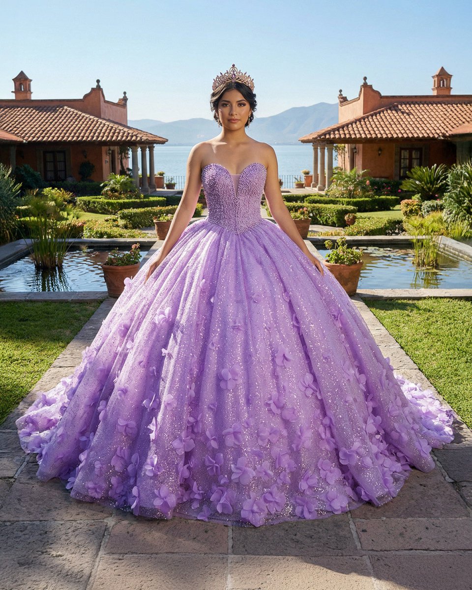 Quinceanera Dress Beading Appliques Strapless Sweetheart Ball Gown - KissProm