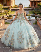 Sweetheart Ball Gown Tulle Sage Strapless Quinceanera Dress - KissProm