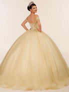 Yellow Ball Gown Tulle Off - the - Shoulder Quincenara Dresses - KissProm